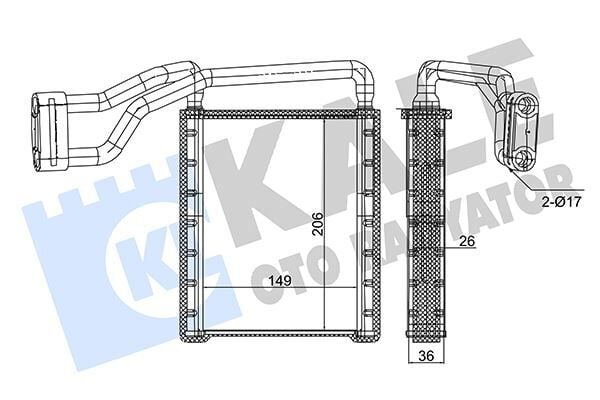 KALE 353835 KALORİFER RADYATÖRÜ FORD TRANSİT-CUSTOM 14> ARKA TARAF ARKA - Görsel 1