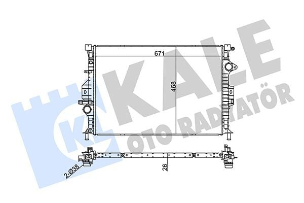 KALE 355800 SU RADYATÖRÜ FORD MONDEO-SMAX-GALAXY 07> VOLVO S60-S80-XC60-XC70 07> 2.0-2.2 TDCİ OTOMATİK ŞANZIMAN - Görsel 1