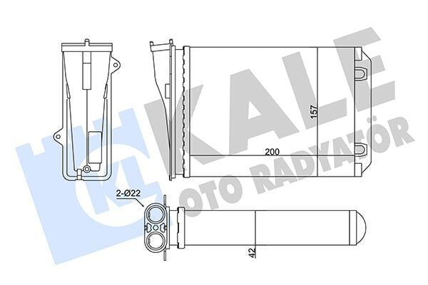 KALE 356125 KALORİFER CITRO N C3 III-PEUGEOT 2008 I-208 I KALORİFER AL/MKNK 200X157X42 - Görsel 1