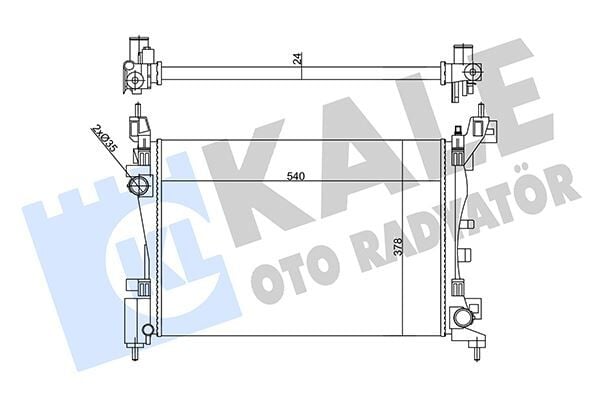 KALE 356270 RADYATÖR PEUGEOT BIPPER-CITROEN NEMO-FIAT FIORINO 1.4 08 > MT 24MM AL/MKNK 540X378X24 - Görsel 1