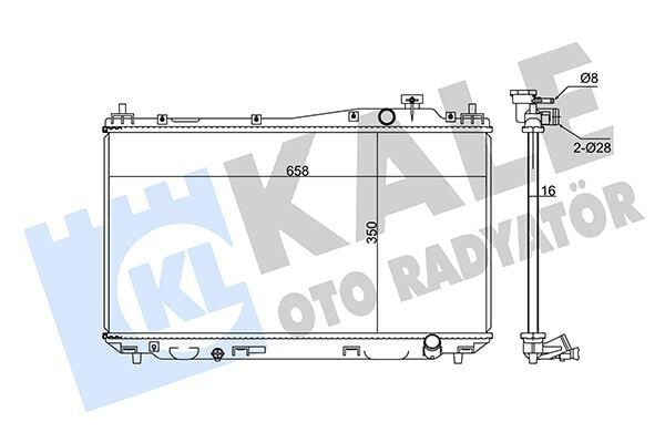 KALE 357000 RADYATÖR CIVIC VII MEKANİK AL/PL/BRZ 350x658x16 - Görsel 1