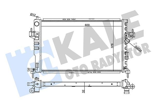 KALE 357030 SU RADYATÖR CORSA C-COMBO C 1.7 Y17DT-Y17DTL AC KLİMASIZ MEK 540x375x26 - Görsel 1