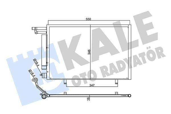 KALE 357855 KLİMA RADYATÖRÜ FORD ECOSPORT 17> 1.5 TDCİ 530mm-346mm-16mm KURUTUCULU - Görsel 1