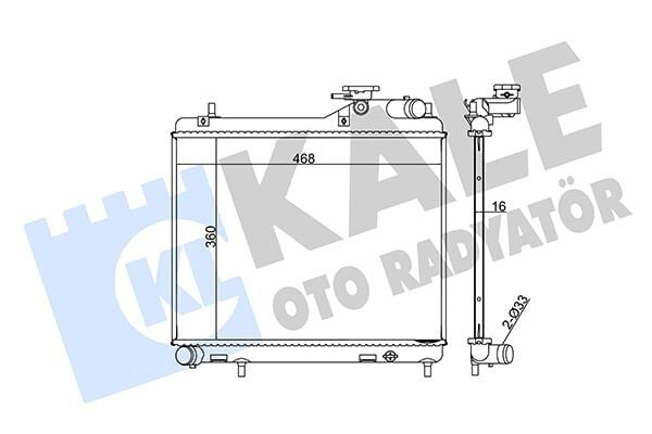 KALE 358200 RADYATÖR ACCENT ADMIRE 1.5 CRDI 02-05 MEK AC KLİMASIZ AL/PL/BRZ 360x471x16 - Görsel 1