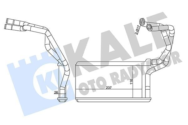 KALE 358590 KALORİFER RADYATÖRÜ MITSUBISHI L200 2.5L 4D56T DI-D CR 4X2 4X4 KA4T KB4T 07-14 - ALEMİNYUM - Görsel 1
