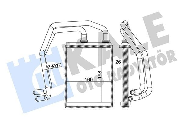 KALE 358640 KALORİFER RADYATÖRÜ MITSUBISHI CANTER FUSO 2.8L 4M40 Euro1 FE711 01-> 3.9L 4D34-2A FE839 Euro4 06-> 3.9L 4D34T FE859 06-> - ALEMİNYUM - Görsel 1