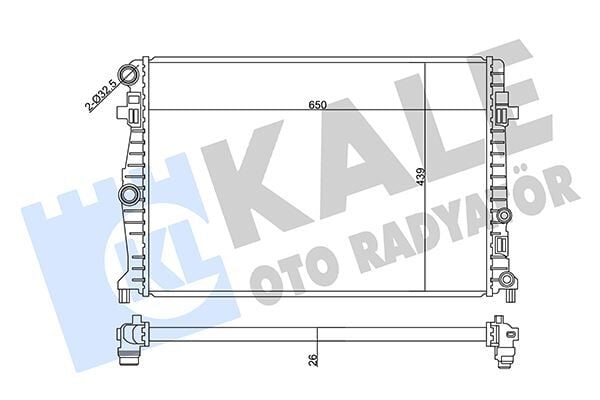 KALE 358940 RADYATÖR AUDI A1-A1 CITY CARVER-SEAT IBIZA V 1.0 TGI-1.6 TDI 17--ARONA 1.0 TSI 17-SKODA SCALA 1.0 TS - Görsel 1