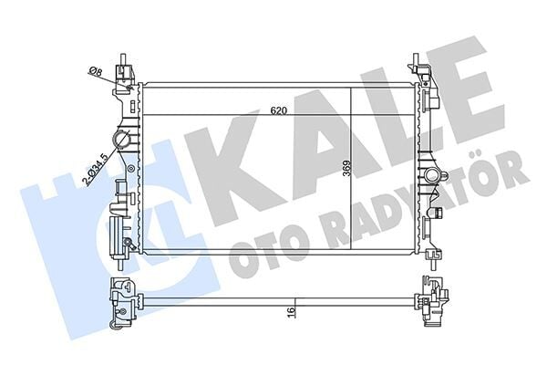 KALE 358955 MOTOR SU RADYATÖRÜ OPEL CORSA E 14>19 ADAM 14>18 1.0 B10XFL-XFT F10XFL-D10XFT 1.3 B13DTC-B13DTN-B13D TE-B13DTR - Görsel 1