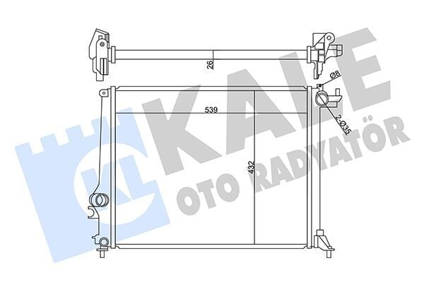 KALE 358985 MOTOR SU RADYATÖRÜ GRAND SCENIC IV 15> MEGANE IV 15> SCENIC IV 15> 1.2 TCE 1.3 TCE 1.5dCi 539x446x27 - Görsel 1