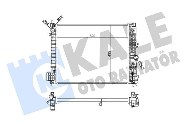 KALE 358995 RADYATÖR OPEL MOKKA 1.4-1.6 12- MOKKA X 1.4-1.6 CDTI 12- 1300365-1300366-42418327-94552132 - Görsel 1