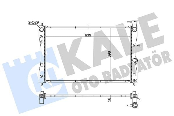 KALE 363540 SU RADYATÖRÜ MITSUBISHI COLT VI COLT CZC VI 1.1 1.3 1.5 04<12 - SMART FORFOUR 1.1 1.3 05<06 MT BR AZING 639X398X16 - Görsel 1