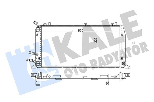 KALE 367400 RADYATÖR AUDI 80-CABRIOLET-COUPE 590x322x34 AL/PL - Görsel 1