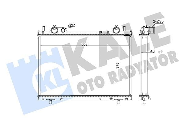 KALE 368400 RADYATÖR BRAVA-BRAVO-MAREA 1.9 558x375x40 AL-PL-BRZ - Görsel 1