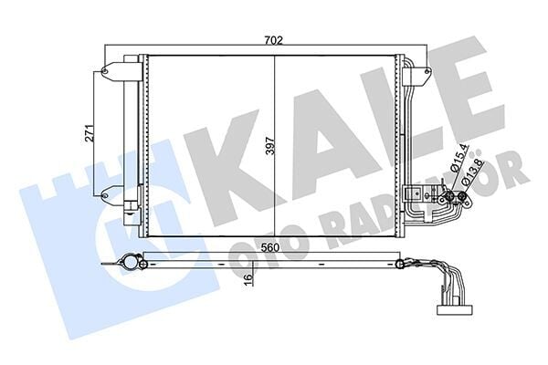 KALE 375400 KLİMA KONDENSERİ A3-LEON-TOLEDO-OCTAVIA-CADDY III-GOLF V-VI-JETTA IV-TOURAN AL/AL 580x391x16 - Görsel 1