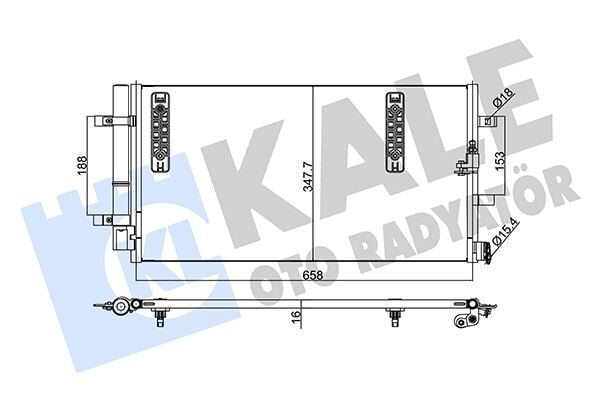 KALE 375800 KLİMA KONDENSERİ A4-A5-A6-A7-Q5 AL/AL 645x344x16 - Görsel 1