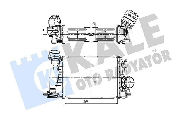KALE 375810 TURBO RADYATÖRÜ RENAULT MEGANE IV 15> SCENIC IV 15> KADJAR 15> CAPTUR I 13> TALISMAN 15> 1.3TCE BRAZING 281X217X80 - Görsel 1