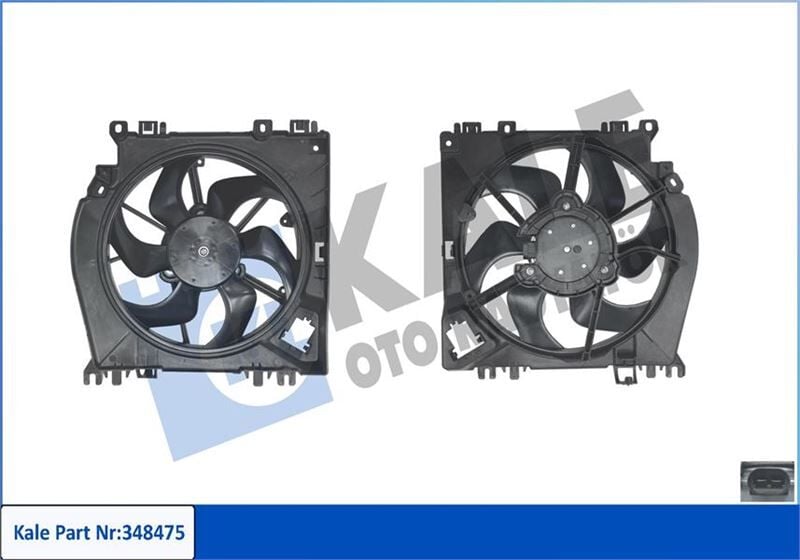 KALE 387240 FAN GRUBU RENAULT CLIO-MODUS-GRAND MODUS-TWINGO II 1.2-1.6 16V 1.5DCI 04>NISSAN MICRA III-NOTE 1.5DC I 06> 200W 12V DAVLUMBAZLI FAN MOTORU - Görsel 1