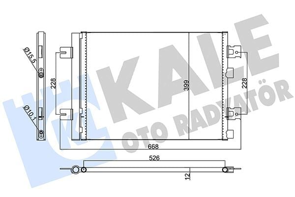 KALE 389300 KLİMA KONDENSERİ DUSTER 10>SANDERO 08>LOGAN 10>1.2 16V-1.4-1.6-1.5DCI 513x396x12 - Görsel 1