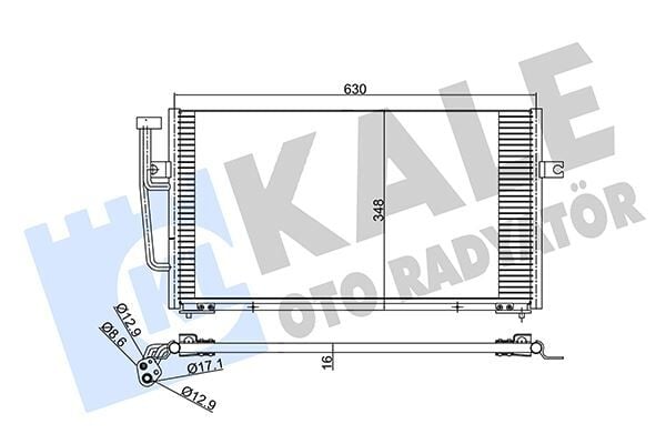 KALE 390400 KLİMA RADYATÖRÜ KONDENSER VOLVO S40 I-V40 AL-AL 628X348X16 - Görsel 1