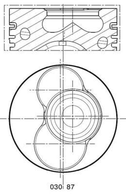 MAHLE 0308702 030PI00087102 MOTOR PİSTON SEGMAN 0.50 VW T5 AXB-AXC 3.4 SİLİNDİR 80.01 030 PI 00087102 - Görsel 1