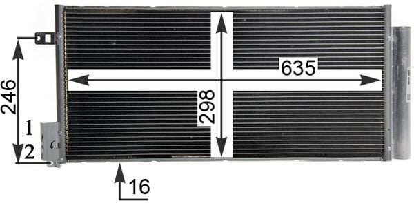 MAHLE AC505001S KLIMA RADYATORU OPEL CORSA D-COMBO 06> FIAT GRANDE PUNTO-BRAVO II-LINEA 1.3-1.7 CDTI-MTJ 1.6T 625x295x16 - Görsel 1