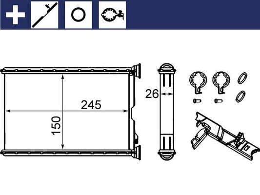 MAHLE AH242000S KALORIFER RADYATORU BMW E87 E90 F26 F25 E84 E92 E91 E81 - Görsel 1