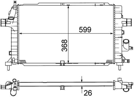 MAHLE CR1687000S RADYATÖR ASTRA H 1.3-1.7-1.9 CDTİ 04 > ZAFIRA 1.7-1.9 CDTI 05 > AC KLİMASIZ-KLİMALI MEK 599x368x26 - Görsel 1
