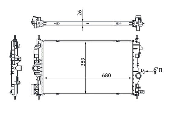 MAHLE CR1697000S SU RADYATÖRÜ ASTRA J 10>15 ZAFIRA C 12>19 1.6-1.7-2.0 CDTI DTH-DTL-DTJ - Görsel 1