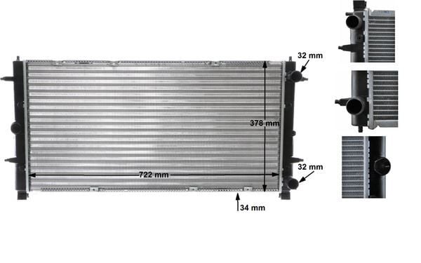 MAHLE CR398000S RADYATÖR TRANSPORTER T4 2.4-2.5 TDI AC KLİMASIZ MEK OTOM 719x346x34 - Görsel 1