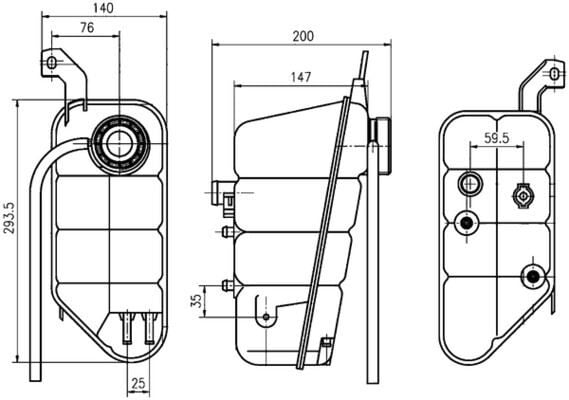MAHLE CRT118000S RADYATOR YEDEK SU DEPOSU MERCEDES W220 W463 - Görsel 1