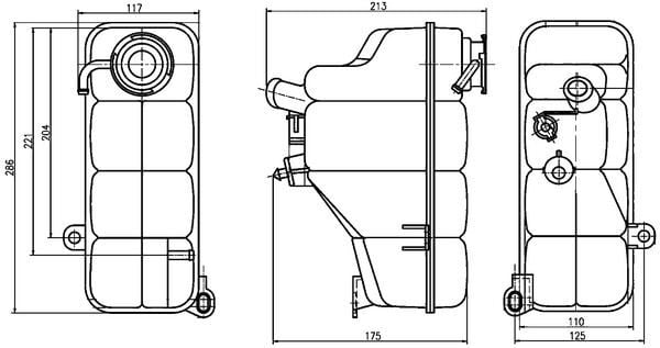 MAHLE CRT123000S RADYATOR YEDEK SU DEPOSU MERCEDES W202 W463 - Görsel 1