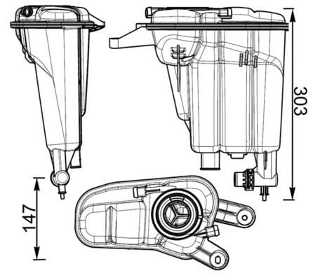 MAHLE CRT95000S RADYATÖR YEDEK SU DEPOSU A4-A5 08- FEBI 103414 CRT 95 000S - Görsel 1