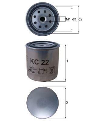 MAHLE KC22 YAKIT FILTRESI MERCEDES OM615 OM616 OM617 W123 S123 C123 W460 - Görsel 1