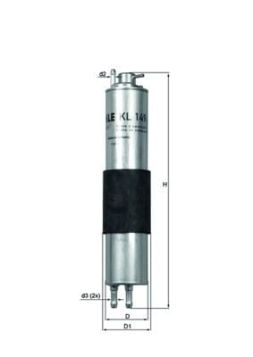MAHLE KL149 YAKIT FILTRESI BMW N40 N42 N45 N46 M54 E46 E36 - Görsel 1