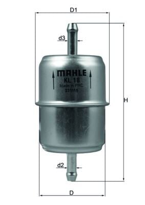 MAHLE KL18OF YAKIT FILTRESI MERCEDES M102 190 W201 W123 W124 W460 - Görsel 1