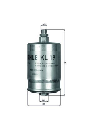 MAHLE KL19 YAKIT FILTRESI MERCEDES M102 M103 M104 W201 W124 W140 C140 R129 - Görsel 1
