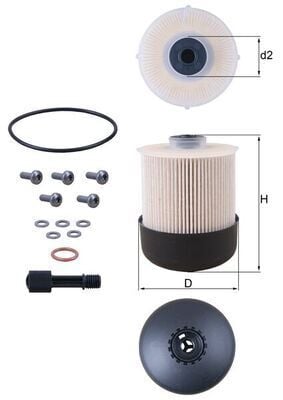 MAHLE KX338.26D YAKIT FILTRESI MERCEDES CITAN OM607 W415 12> . RENAULT CLIO IV 12> CAPTUR I 13> EXPRESS 21> K9K 1.5 dCi - Görsel 1