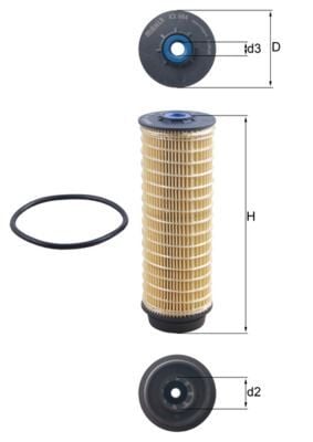 MAHLE KX564D YAKIT FİLTRESİ IVECO DAILY IV-V-VI 14> 2.3 JTD F1A 3.0 JTD F1C EURO 6 - Görsel 1