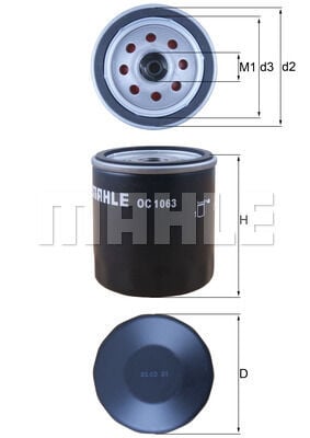 MAHLE OC1063 YAG FILTRESI LAND ROVER 204PT DISCOVERY L550 L359 RANGE ROVER EVOQUE L538 . JAGUAR XE X760 XJ X351 - Görsel 1