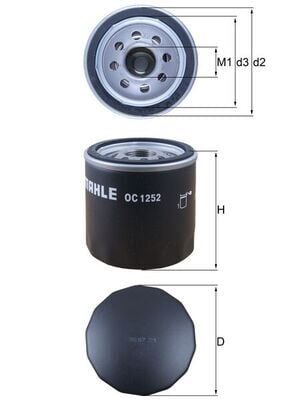 MAHLE OC1252 YAG FILTRESI TRANSIT V348-V347-V363-V362 06>14 2.2-2.4 TDCI BOXER JUMPER III BOXER JUMPER DUCATO 2.2HDI 06>2.2HDI - Görsel 1
