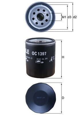 MAHLE OC1397 YAĞ FİLTRESİ BOXER-JUMPER-VIVARO C-ZAFIRA LIFE-P308-P508-P3008-P5008-EXPERT-JUMPY-C4-C5-TOYOTA PROACE 2.0 DW10 DTR-DTH-DTL BlueHDI-TDCI - Görsel 1