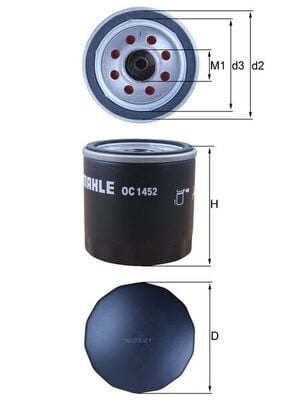 MAHLE OC1452 YAĞ FİLTRESİ FOCUS IV 17> KUGA III 19> 2.0 ECOBLUE - Görsel 1