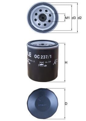 MAHLE OC237.1 YAG FILTRESI LAND ROVER DISCOVERY I 20T4H LJ FREELANDER I 18K4F 25K4F L314 - Görsel 1