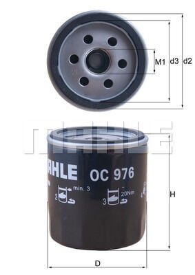 MAHLE OC310 OC976 YAĞ FİLTRESİ ASTRA L-CORSA F-COMBO E-CROSSLAND-106-206-207-208-2008-301-306-307-308-3008-406-407-508 -5008-PARTNER-EXPERT-BERLINGO-JUMPY-C3-C4-C5-BOXER-JUMPER-DUCATO-DS3-4 1.2 PureTech 1.9-2.0-2.2 HDI - Görsel 1