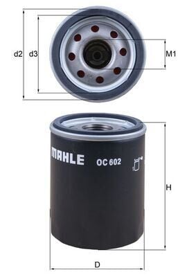 MAHLE OC602 YAG FILTRESI LAND ROVER 428PS RANGE ROVER L320 L322 . JAGUAR S-TYPE II X200 XF X250 XJ X350 X358 XK X100 X150 - Görsel 1