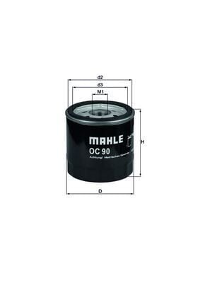 MAHLE OC90OF YAĞ FİLTRESİ ASTRA-CORSA-VECTRA-OMEGA-KADETT OPEL TÜM MOD. 86-02 - Görsel 1