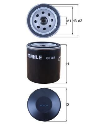 MAHLE OC988 YAĞ FİLTRESİ TOYOTA AURIS COROLLA 1.4L 1NDTV NDE120 NDE150 02-09 / YARIS 1.4L 1NDTV NLP90 06-09 / HI LUX 2.5L 2KDFTV KUN15 KUN25 KUN26 VIGO 05-15 / 2.4L 2GDFTV GUN125 REVO 15-> - kısa tip - Görsel 1