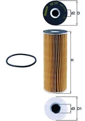 MAHLE OX133D YAG FILTRESI MERCEDES M104 M111 W202 W203 C208 W124 W210 W163 W140 W463 - Görsel 1