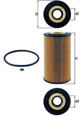 MAHLE OX169D YAG FILTRESI MERCEDES OM628 W211 W463 W163 W220 - Görsel 1
