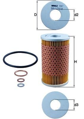 MAHLE OX47D YAG FILTRESI MERCEDES M115 M130 M180 W110 W111 W112 W114 W115 W123 S123 C123 W460 - Görsel 1